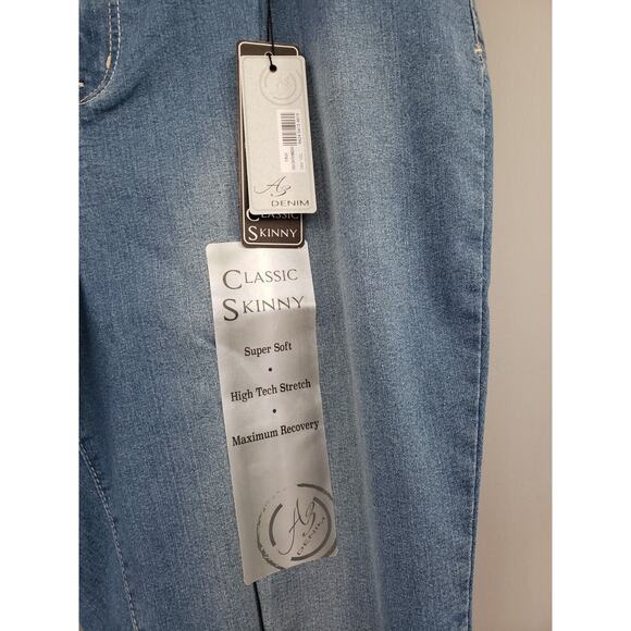 NEW SIZE 18W - A3 Denim Distressed Classic Skinny Jeans Stretch - Picture 3 of 5